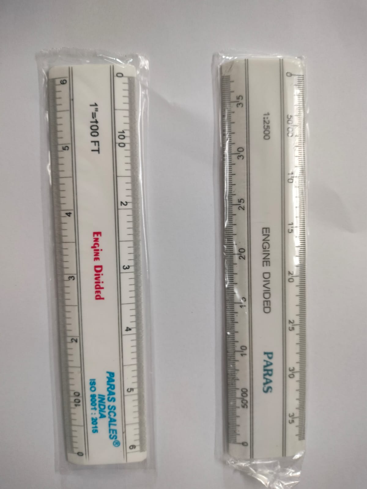 Survey Amin Scale Ruler For Map Measurement 1:100 and 1:2500 Set(2 pcs)